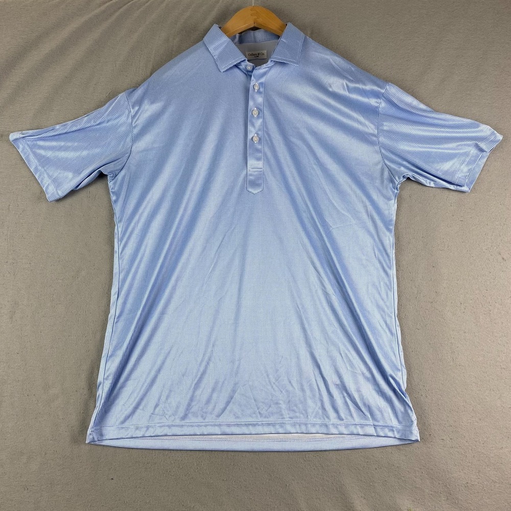 Collars & Co Dress Collar Polo Mens XL houndstooth Stretch Preppy short sleeve